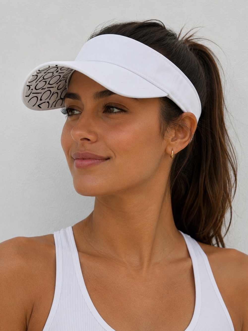 Calvin Klein White Logo Adjustable Sun Visor Hat